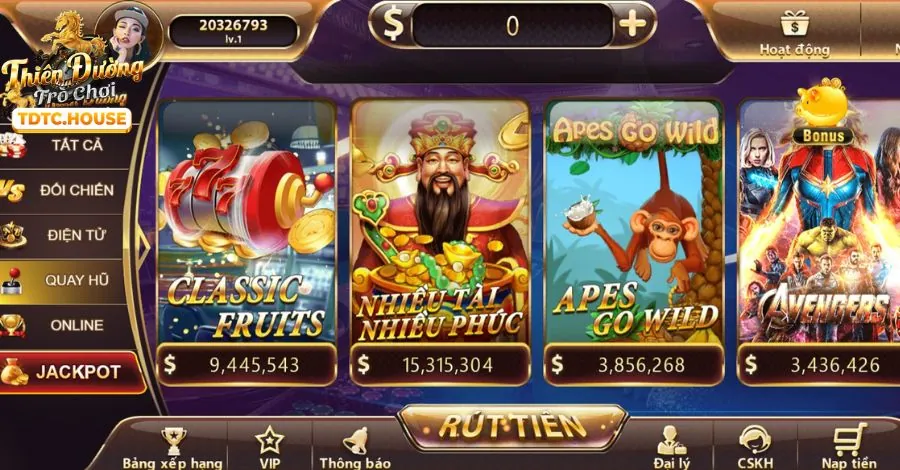 Giao diện Quay Hũ thân thiện trên di động AW8 Bet